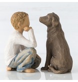 Willow Tree beeldje Love My Dog (donkergekleurd)