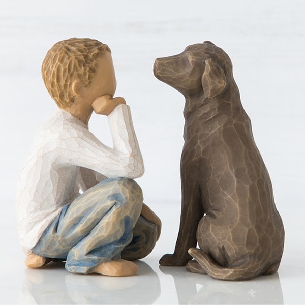 Willow Tree beeldje Love My Dog (donkergekleurd)