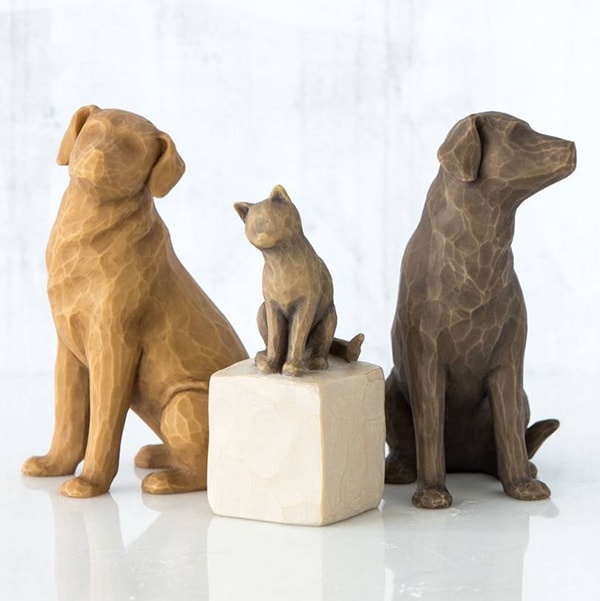 Willow Tree beeldje Love My Dog (donkergekleurd)