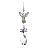 Suncatcher engel met kristal (paars)