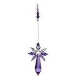 Suncatcher stralende engel van kristal (paars)