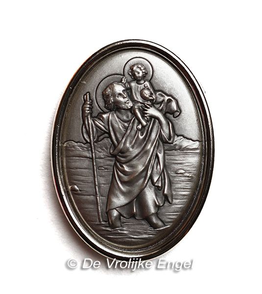 Christoffel sleutelhanger ovaal