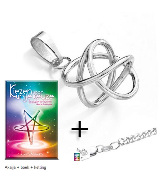 Zilveren Akaija + boek + ketting