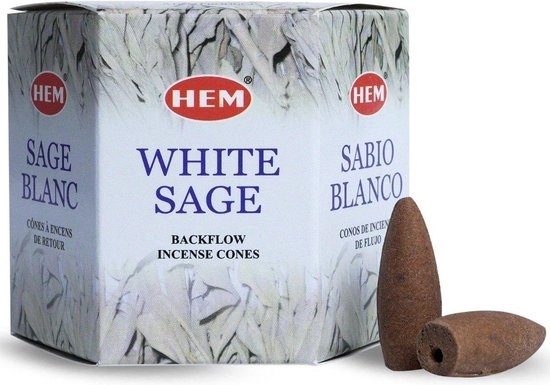 HEM Backflow wierookkegels Hem - white sage