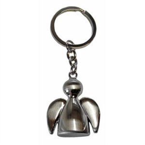 Beschermengel sleutelhanger van RVS