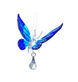 Suncatcher vlinder van glas en kristal (saffier)