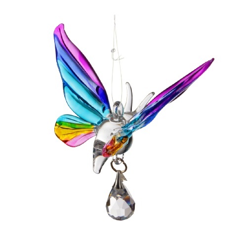 Suncatcher vlinder van glas en kristal (tropisch)