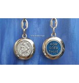 Christoffel sleutelhanger blauw/zilver