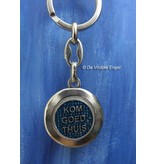 Christoffel sleutelhanger blauw/zilver