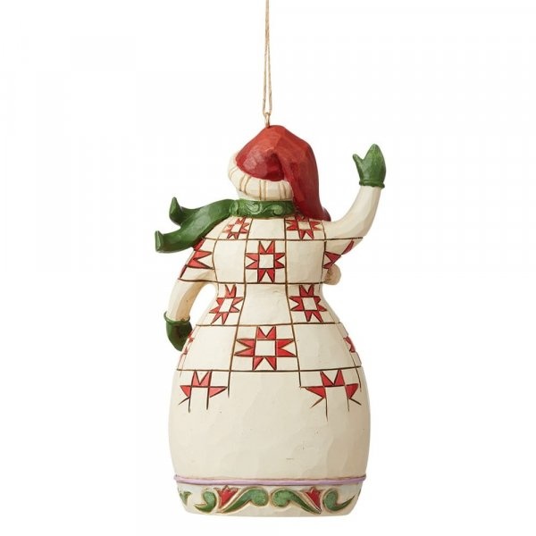 Jim Shore Red and Green Snowman Hanging Ornament