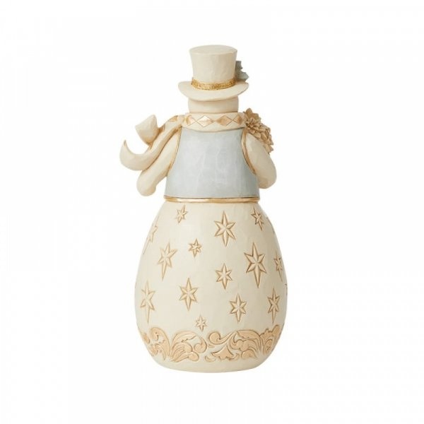 Jim Shore Holiday Lustre Snowman with Poinsettia