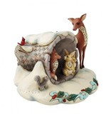 Jim Shore Winter Wonderland Hollow Log with Animals
