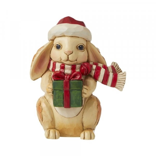 Jim Shore Mini Christmas Bunny - kerstbeeldje