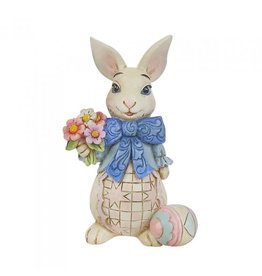 mini Bunny with Bow and Flowers