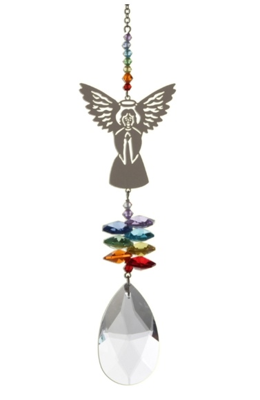 Suncatcher engel met kristal (regenboog)