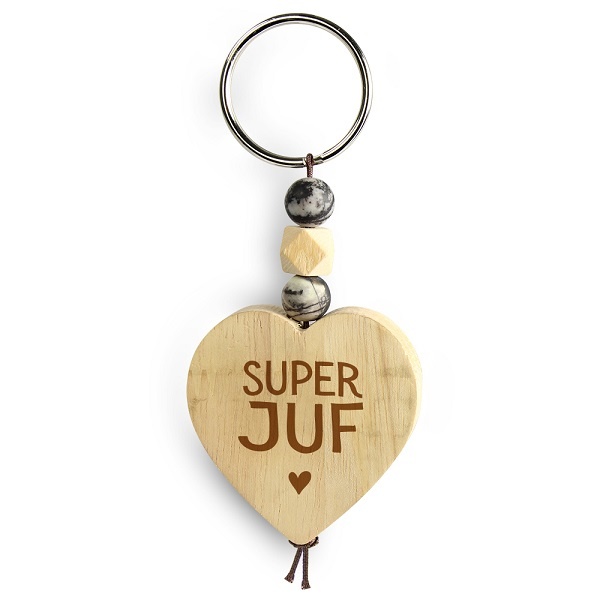 Houten sleutelhanger - Super juf