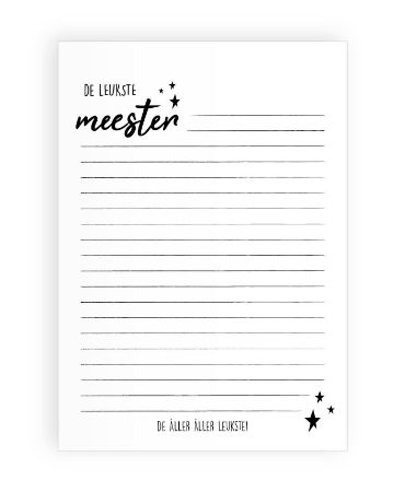Groot notitieblok - Leukste meester