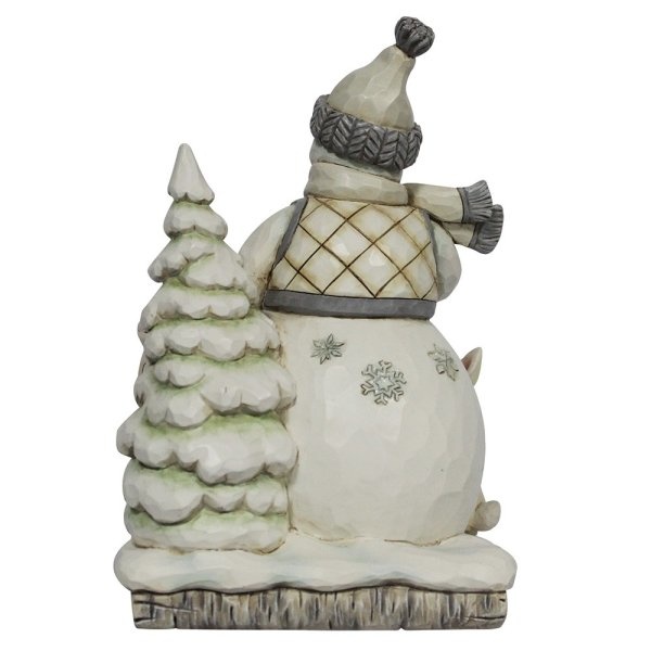 Jim Shore White Woodland Snowman with Woodland Animals