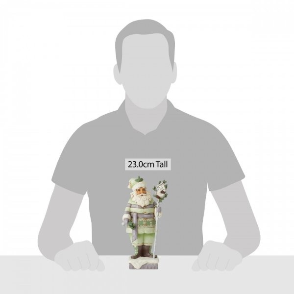 Jim Shore White Woodland Santa with Cane - kerstman