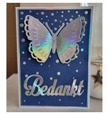Wenskaart - vlinder (bedankt)
