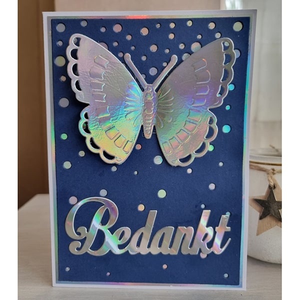 Wenskaart - vlinder (bedankt)
