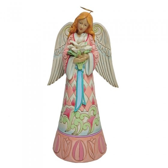 Angel with Easter Lilies and Dove - Paasengel