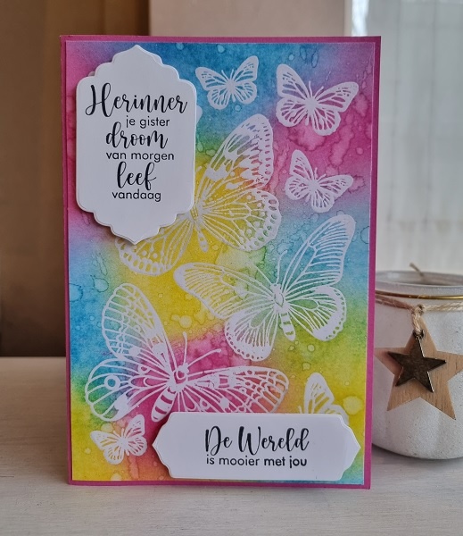 Wenskaart -  De wereld is mooier met jou (vlinders)