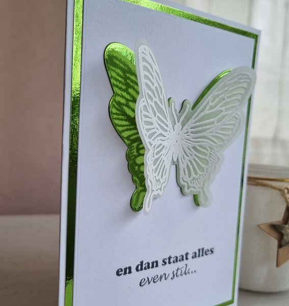 Wenskaart vlinder - en dan staat alles even stil...