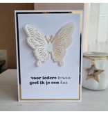 Wenskaart vlinder - voor iedere traan geef ik je een kus