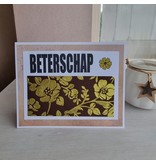 Wenskaart - beterschap (gouden bloemen)