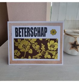 Kaart - beterschap (gouden bloemen)