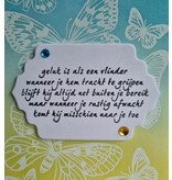 Wenskaart - geluk is als een vlinder
