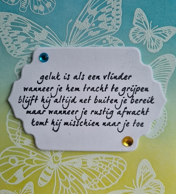 Wenskaart - geluk is als een vlinder