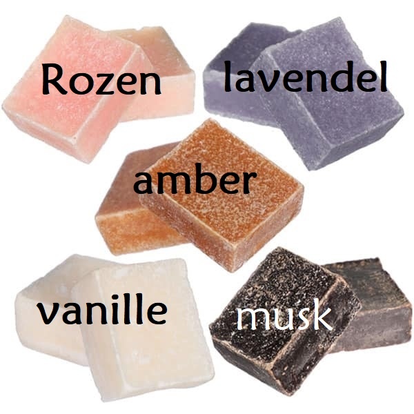 Losse amber blokjes - keuze uit diverse geuren