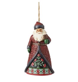 Holiday Manor Santa with Bell ornament