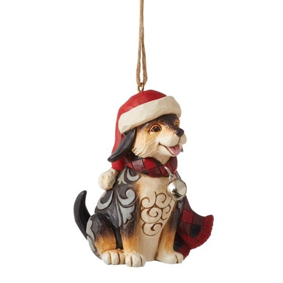 Jim Shore Highland Glen Dog in Scarf ornament - kersthanger
