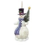 Jim Shore Snowman with Tree Hanging Ornament - kersthanger