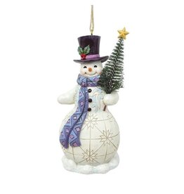 Jim Shore Snowman with Tree Hanging Ornament
