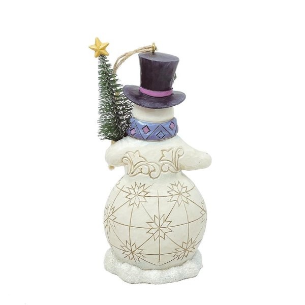 Jim Shore Snowman with Tree Hanging Ornament - kersthanger