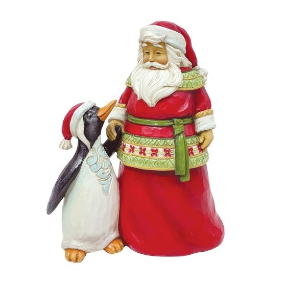 Jim Shore Pint Sized Santa with Penguin - kerstman