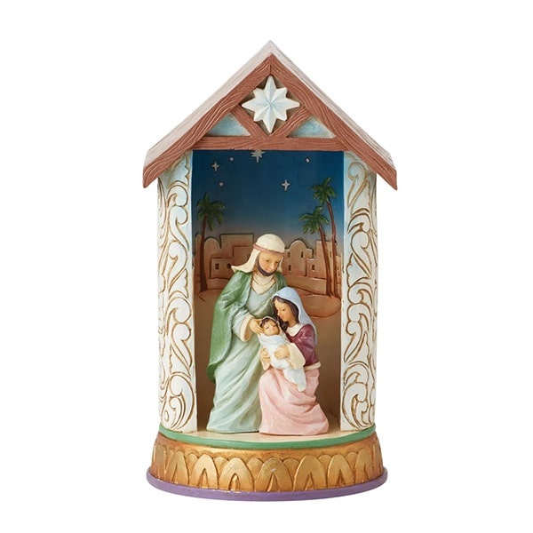 Jim Shore Holy Family in Illuminated Dome - kerststal