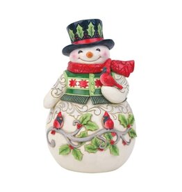 Snowman with Cardinal