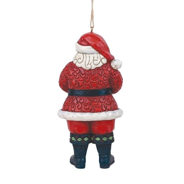 Jim Shore Santa Holding Cardinal Hanging Ornament - kersthanger