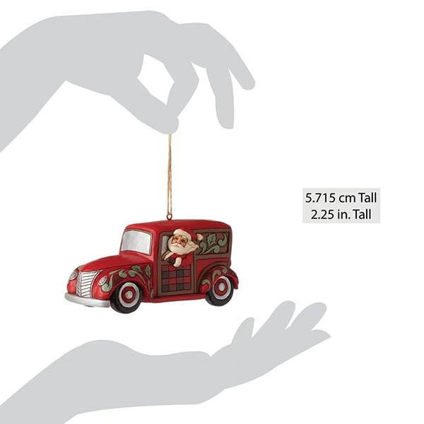 Highland Glen Santa in Wooden Wagon ornament