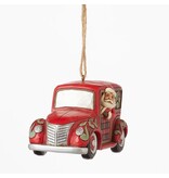 Highland Glen Santa in Wooden Wagon ornament