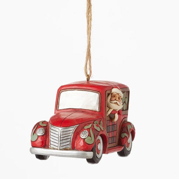 Jim Shore Highland Glen Santa in Wooden Wagon ornament