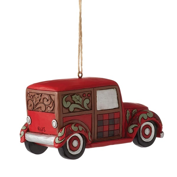 Highland Glen Santa in Wooden Wagon ornament