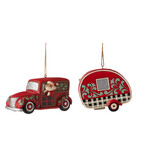 Highland Glen Santa in Wooden Wagon ornament