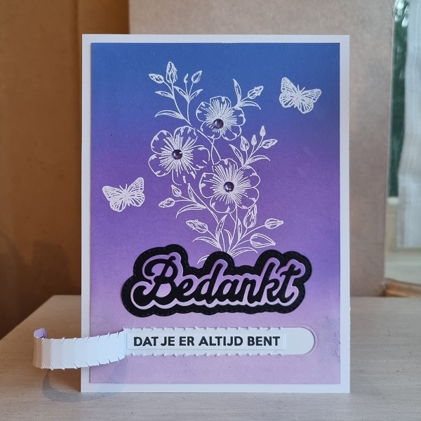 Wenskaart - Bedankt bloemen (met geheime boodschap)