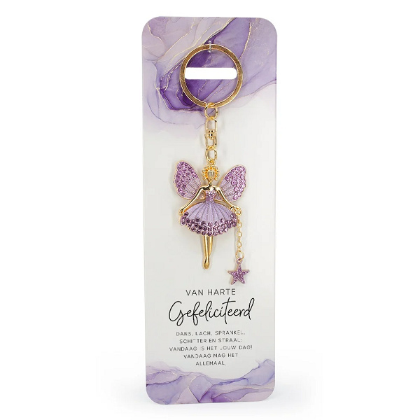 Bewegende sleutelhanger - van harte gefeliciteerd